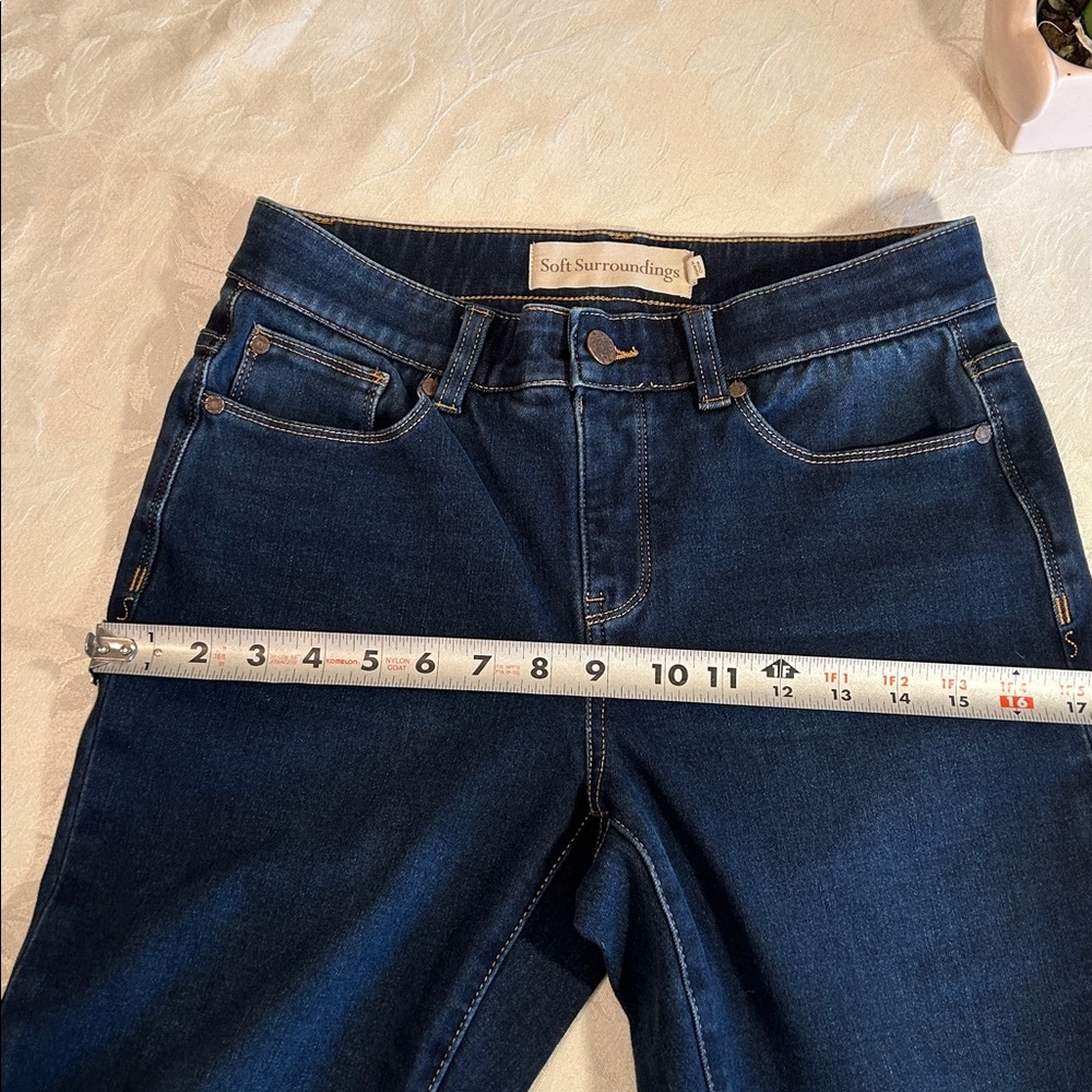 Soft Surroundings women’s straight leg stretch, dark soft denim jeans Size SP. - Picture 12 of 13